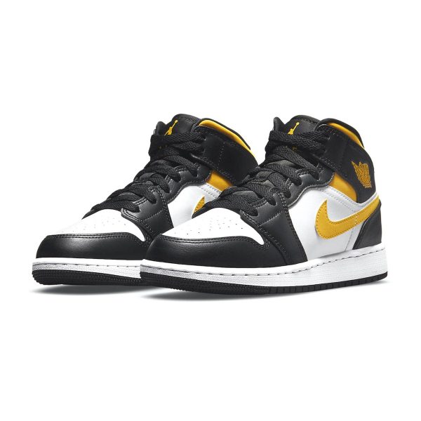 Jordan 1, Air Jordan 1 Mid GS 'White Pollen Black'