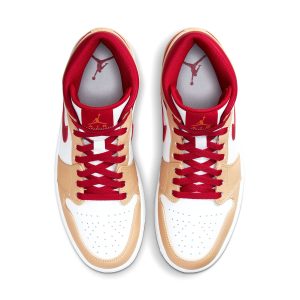 Jordan 1, Air Jordan 1 Mid 'Light Curry Cardinal Red'