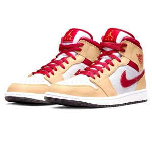 Jordan 1, Air Jordan 1 Mid 'Light Curry Cardinal Red'