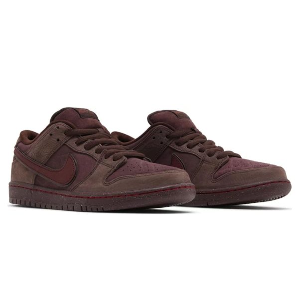 Nike Dunk Trainers, Nike SB Skate Shoes, Nike Dunk Low Premium SB 'City Of Love Collection - Burgundy Crush'