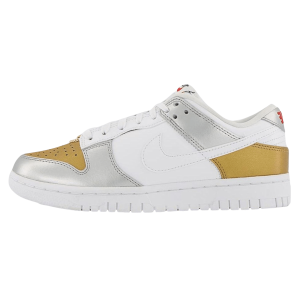 Nike Dunk Trainers, Nike Dunk Low SE Wmns 'White Metallic Gold Silver'