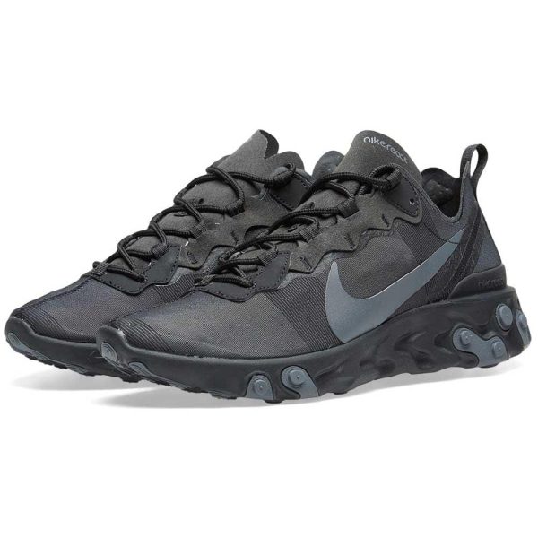 Nike React Element 87 Trainers, Nike React Element 55 Triple Black