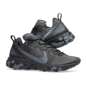 Nike React Element 87 Trainers, Nike React Element 55 Triple Black