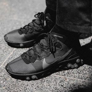 Nike React Element 87 Trainers, Nike React Element 55 Triple Black