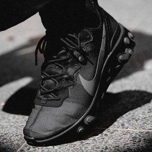 Nike React Element 87 Trainers, Nike React Element 55 Triple Black