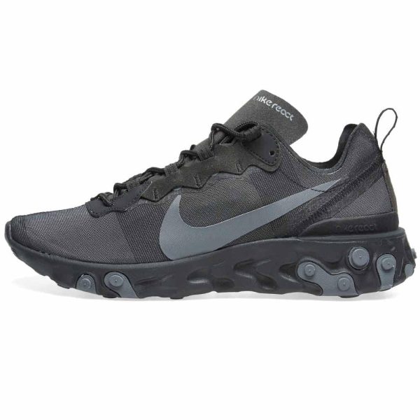 Nike React Element 87 Trainers, Nike React Element 55 Triple Black