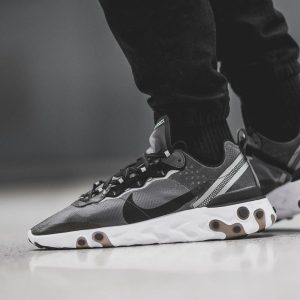 Nike React Element 87 Trainers, Nike React Element 87 Black White