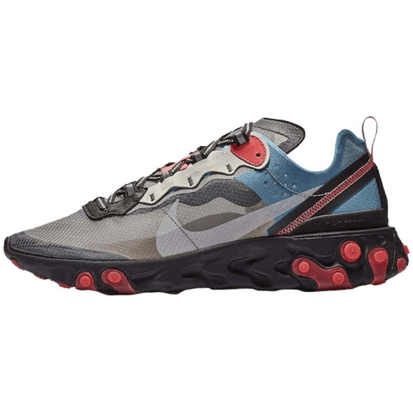 Nike React Element 87 Trainers, Nike React Element 87 Grey Blue Red