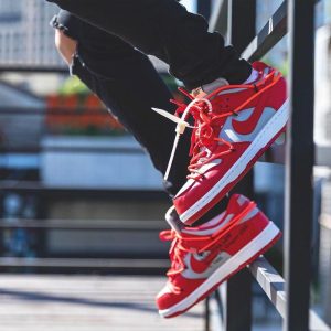 Nike Dunk Trainers, Off White Shoes & Trainers, OFF-WHITE x Nike Dunk Low 'University Red'