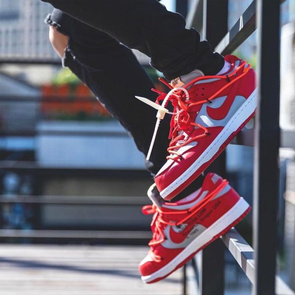 Nike Dunk Trainers, Off White Shoes & Trainers, OFF-WHITE x Nike Dunk Low 'University Red'