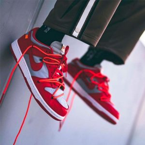 Nike Dunk Trainers, Off White Shoes & Trainers, OFF-WHITE x Nike Dunk Low 'University Red'