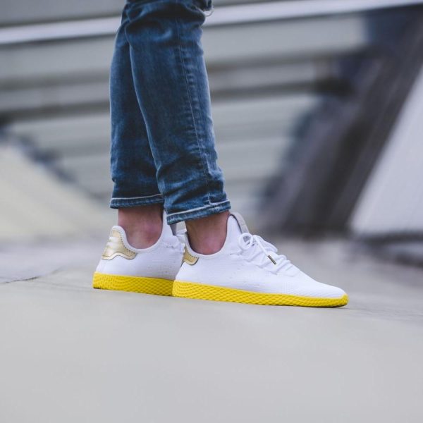 Adidas Pharrell Williams Shoes & Trainers, Adidas Stan Smith Shoes & Trainers, Pharrell Williams x adidas Originals Tennis HU White-Yellow