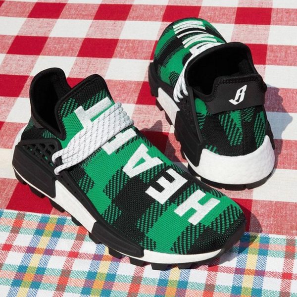 Adidas NMD, Pharrell x Billionaire Boys Club x NMD Human Race Trail 'Green Plaid'