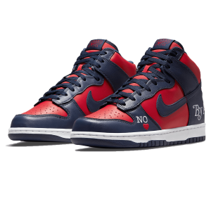 Nike Dunk Trainers, Nike SB Skate Shoes, Supreme x Nike Dunk High SB 'By Any Means - Red Navy'