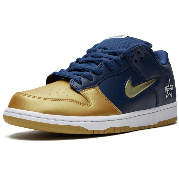 Nike Dunk Trainers, Nike SB Skate Shoes, Supreme x Nike Dunk SB Low QS 'Metallic Gold'