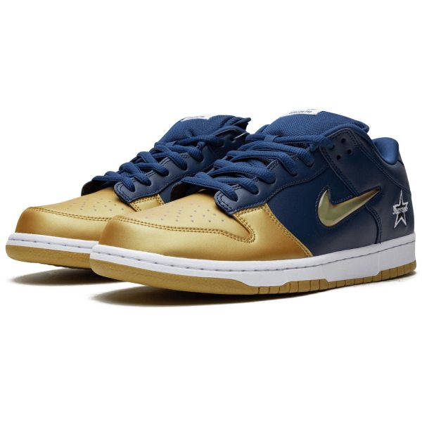 Nike Dunk Trainers, Nike SB Skate Shoes, Supreme x Nike Dunk SB Low QS 'Metallic Gold'