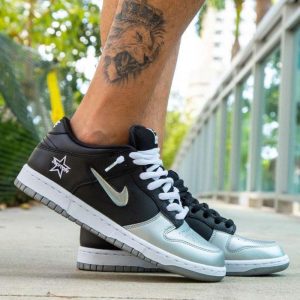 Nike SB Skate Shoes, Supreme x Nike Dunk SB Low QS 'Metallic Silver'