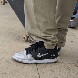 Nike SB Skate Shoes, Supreme x Nike Dunk SB Low QS 'Metallic Silver'